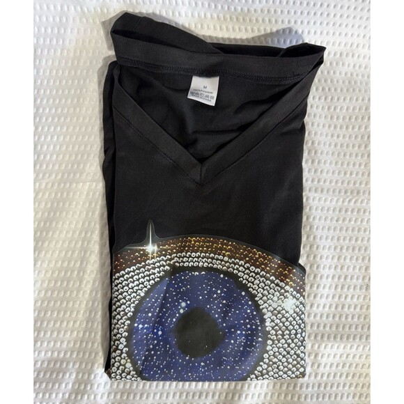 Women's T-Shirt 2D Print Evil Eye No Reinstones Short Sleeve Medium Size - Picture 7 of 13